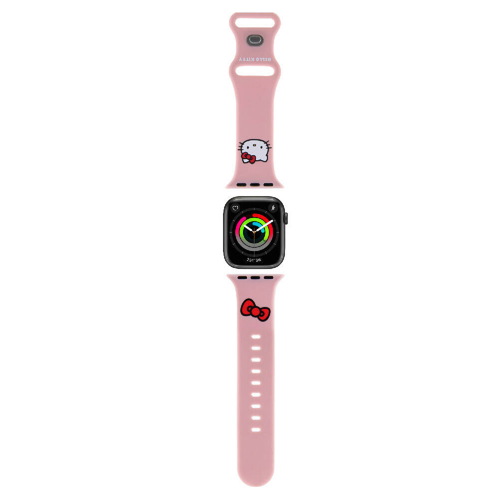 Watch 41mm Hello Kitty Orjinal Lisanslı Yazı Logolu Fiyonk & Kitty Head Silikon Kordon