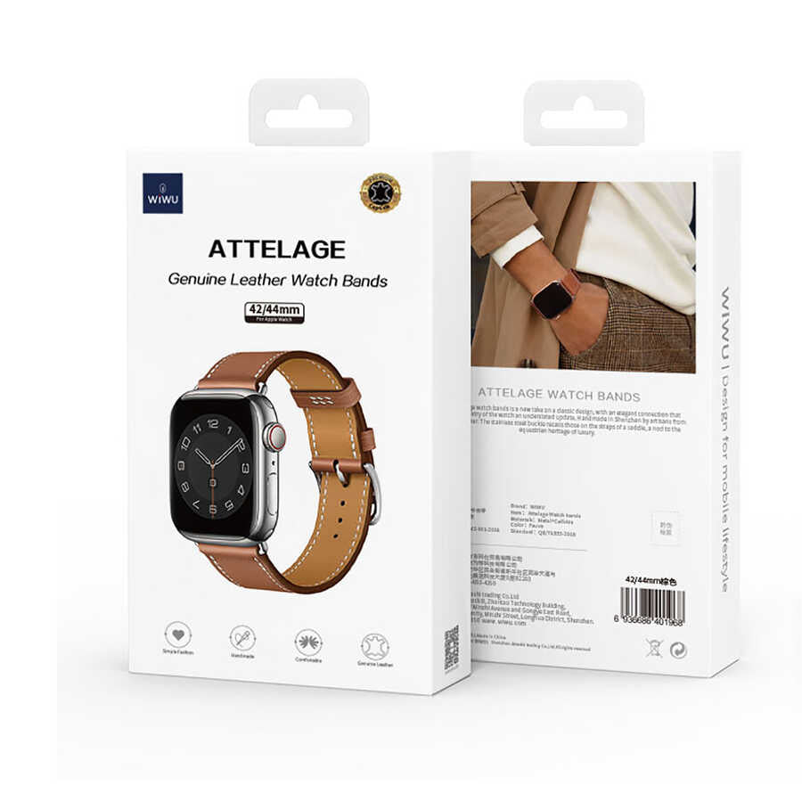 Watch 42mm Wiwu Attleage Watchband Hakiki Deri Kordon