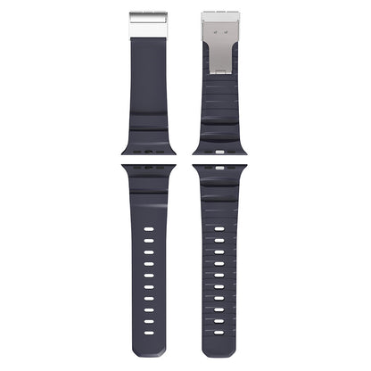 Apple Watch 42mm Zore KRD-145 Metal Tokalı Silikon Kordon