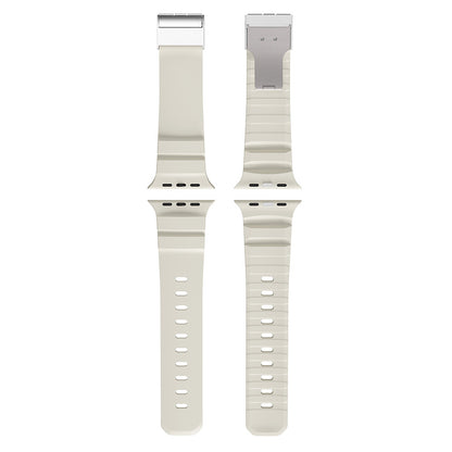 Apple Watch 42mm Zore KRD-145 Metal Tokalı Silikon Kordon