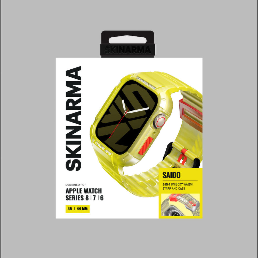 Watch 44mm SkinArma Saido Sert PC Kasa Koruyuculu Silikon Kordon