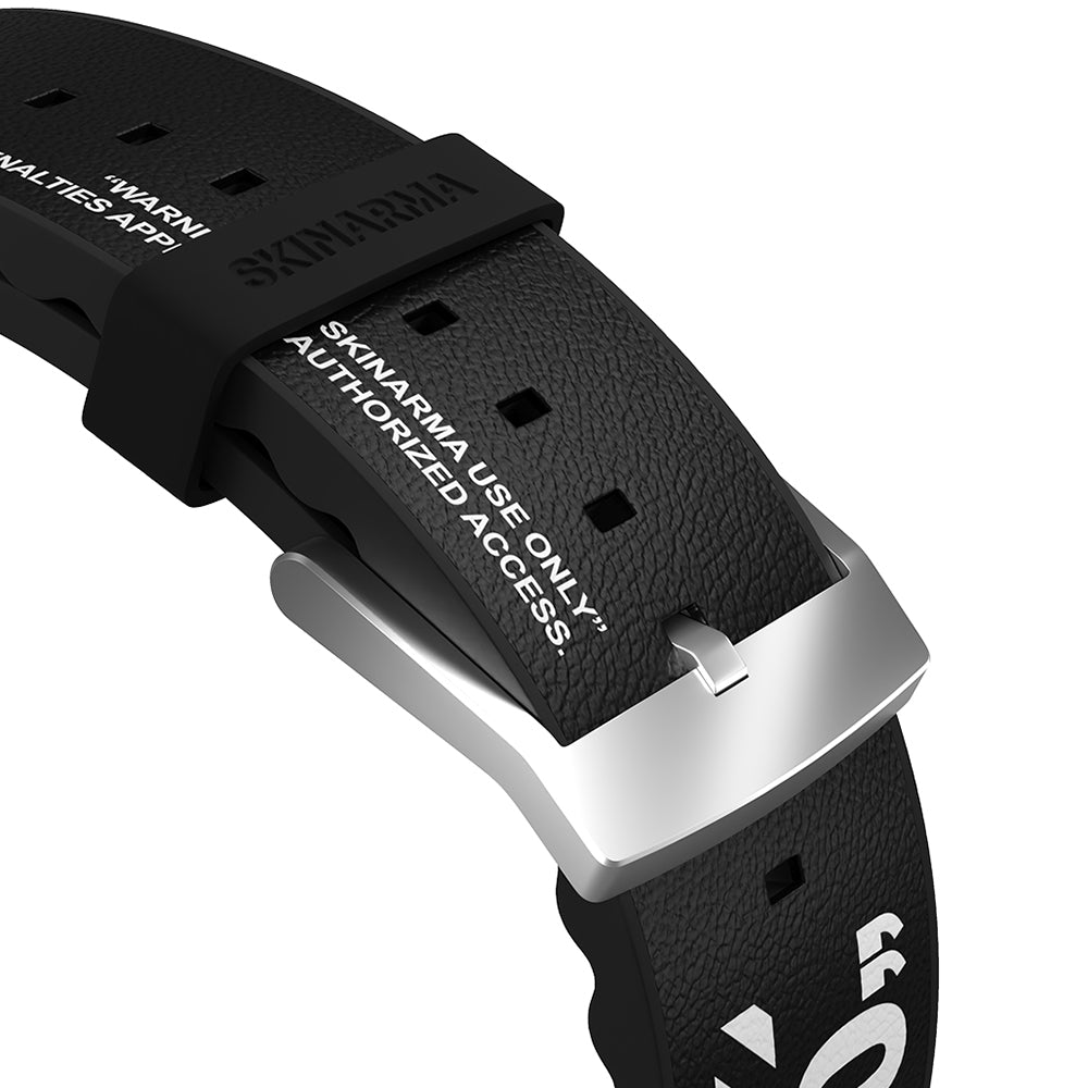Watch 44mm SkinArma Taihi Sora Yazı Desenli Deri Görünümlü Silikon Kordon
