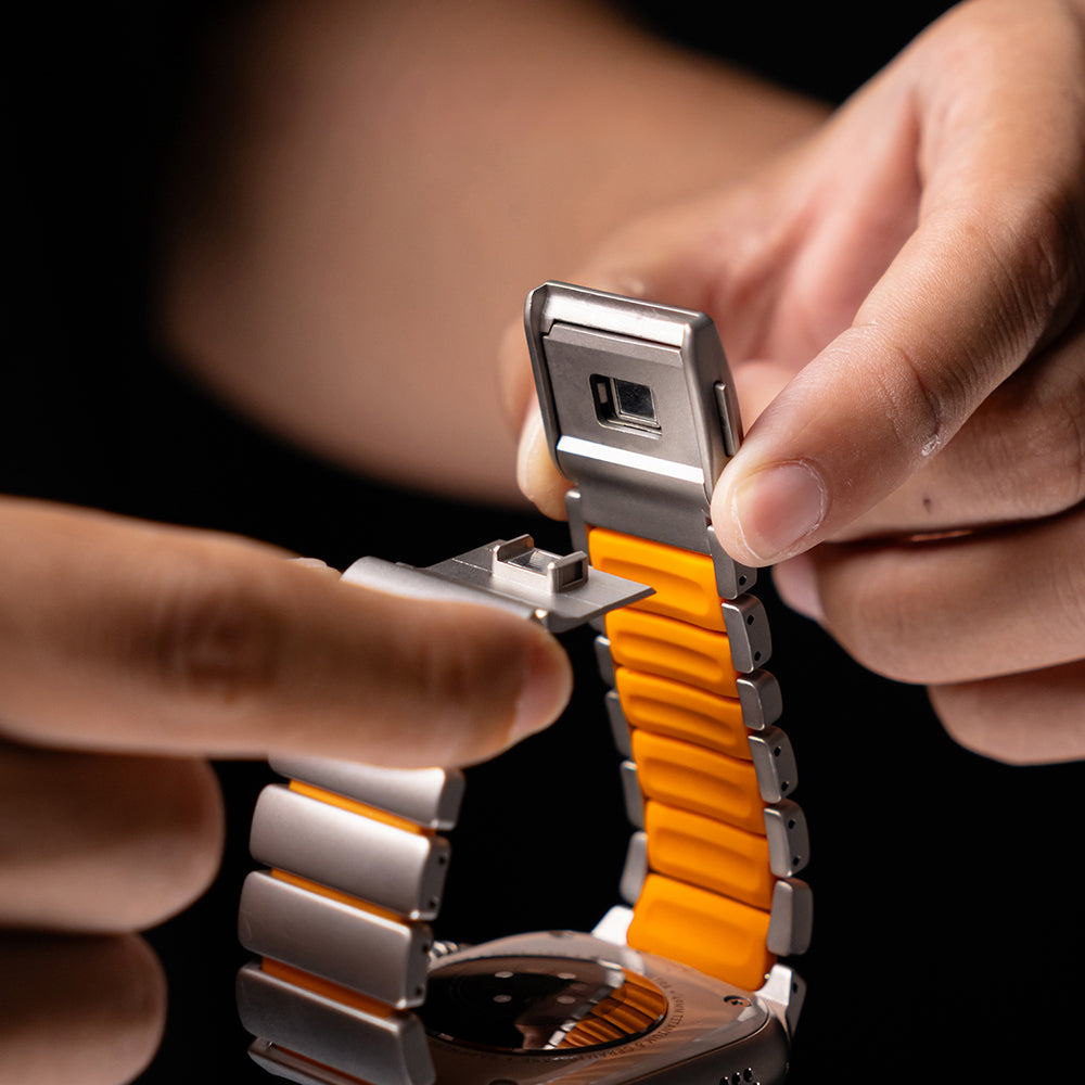 Apple Watch 44mm Zore KRD-149 Metal Silikon Kordon