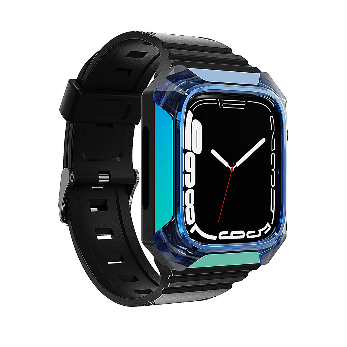 Apple Watch 44mm Zore KRD-88 Sert PC Kasa Koruyuculu Silikon Kordon