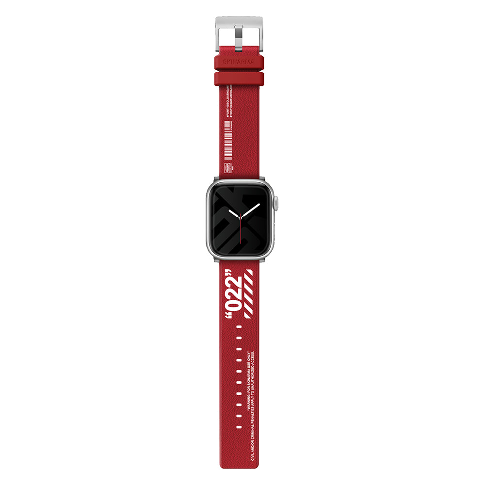 Watch 7 45mm SkinArma Taihi Sora Yazı Desenli Deri Görünümlü Silikon Kordon