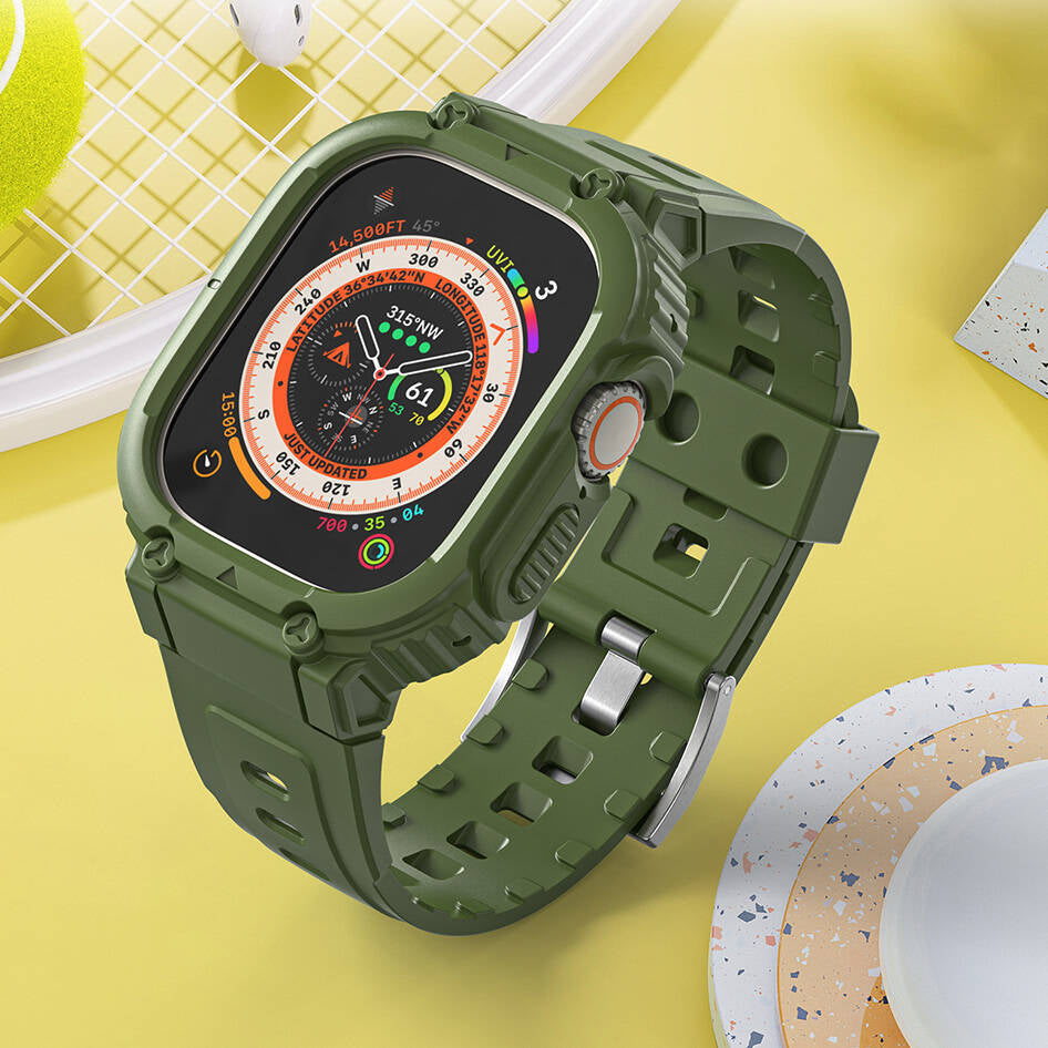 Watch 7 45mm Wiwu Wi-WB014 Armor Serisi 2in1 Sert PC Kasa Koruyuculu Silikon Kordon