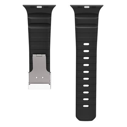 Apple Watch 7 45mm Zore KRD-145 Metal Tokalı Silikon Kordon