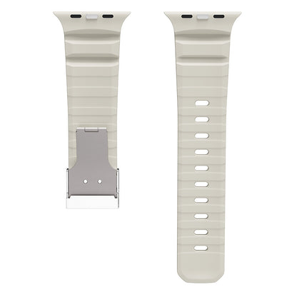 Apple Watch 7 45mm Zore KRD-145 Metal Tokalı Silikon Kordon