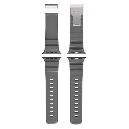 Apple Watch 7 45mm Zore KRD-145 Metal Tokalı Silikon Kordon