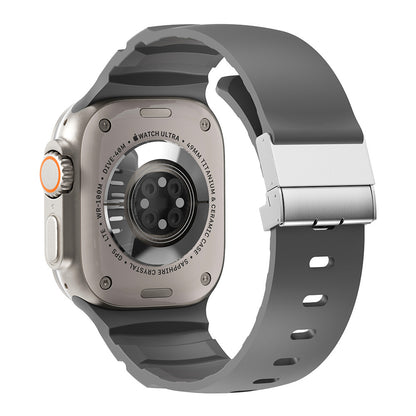Apple Watch 7 45mm Zore KRD-145 Metal Tokalı Silikon Kordon