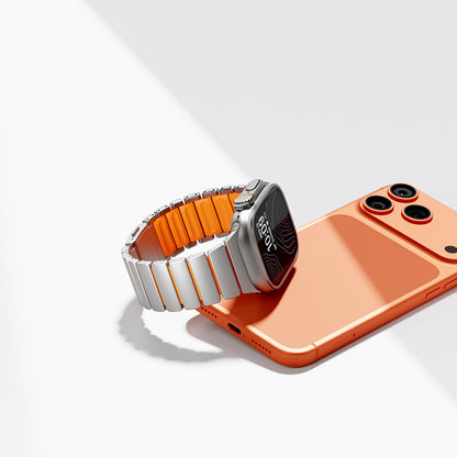 Apple Watch 7 45mm Zore KRD-149 Metal Silikon Kordon