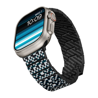 Watch Serisi Uyumlu Aramid Fiber ve Karbon Fiber Pitaka Dreamland ChromaCarbon Serisi Mosaic Universal Kordon