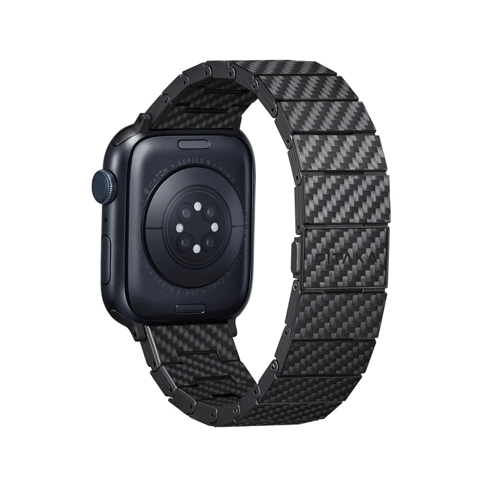 Watch Serisi Uyumlu Karbon Fiber Pitaka Modern Serisi Black-Grey Twill Universal Kordon