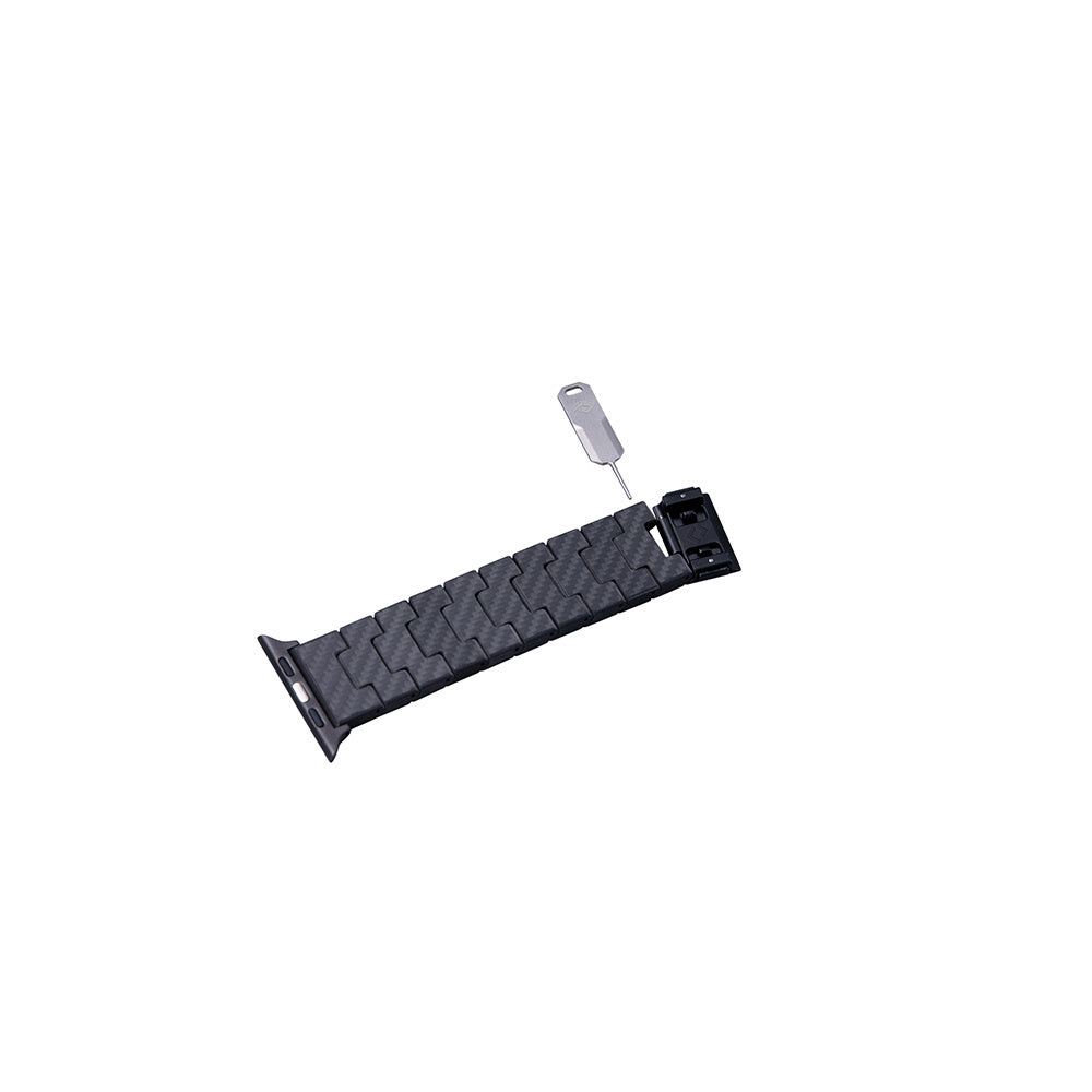 Watch Serisi Uyumlu Karbon Fiber Pitaka Modern Serisi Black-Grey Twill Universal Kordon