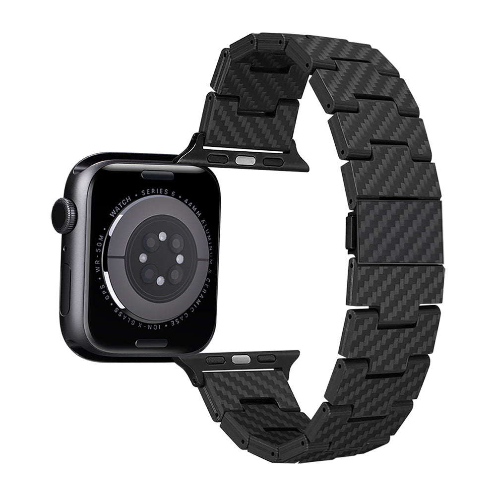 Watch Serisi Uyumlu Karbon Fiber Pitaka Retro Serisi Black-Grey Twill Universal Kordon