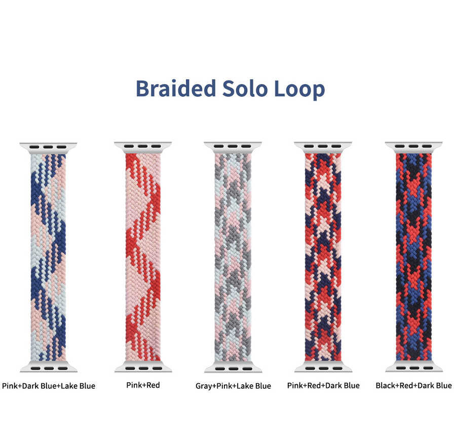 Watch Ultra 49mm Kordon Wiwu Braided Solo Loop Contrast Color Medium Strap Kayış