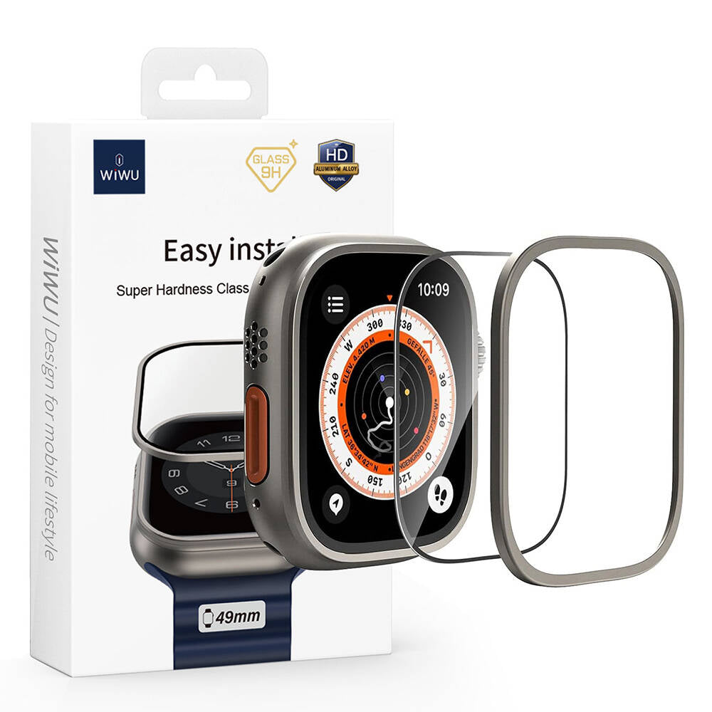 Watch Ultra 49mm Wiwu Wi-JD106 Easy Install Akıllı Saat Temperli Cam Ekran Koruyucu