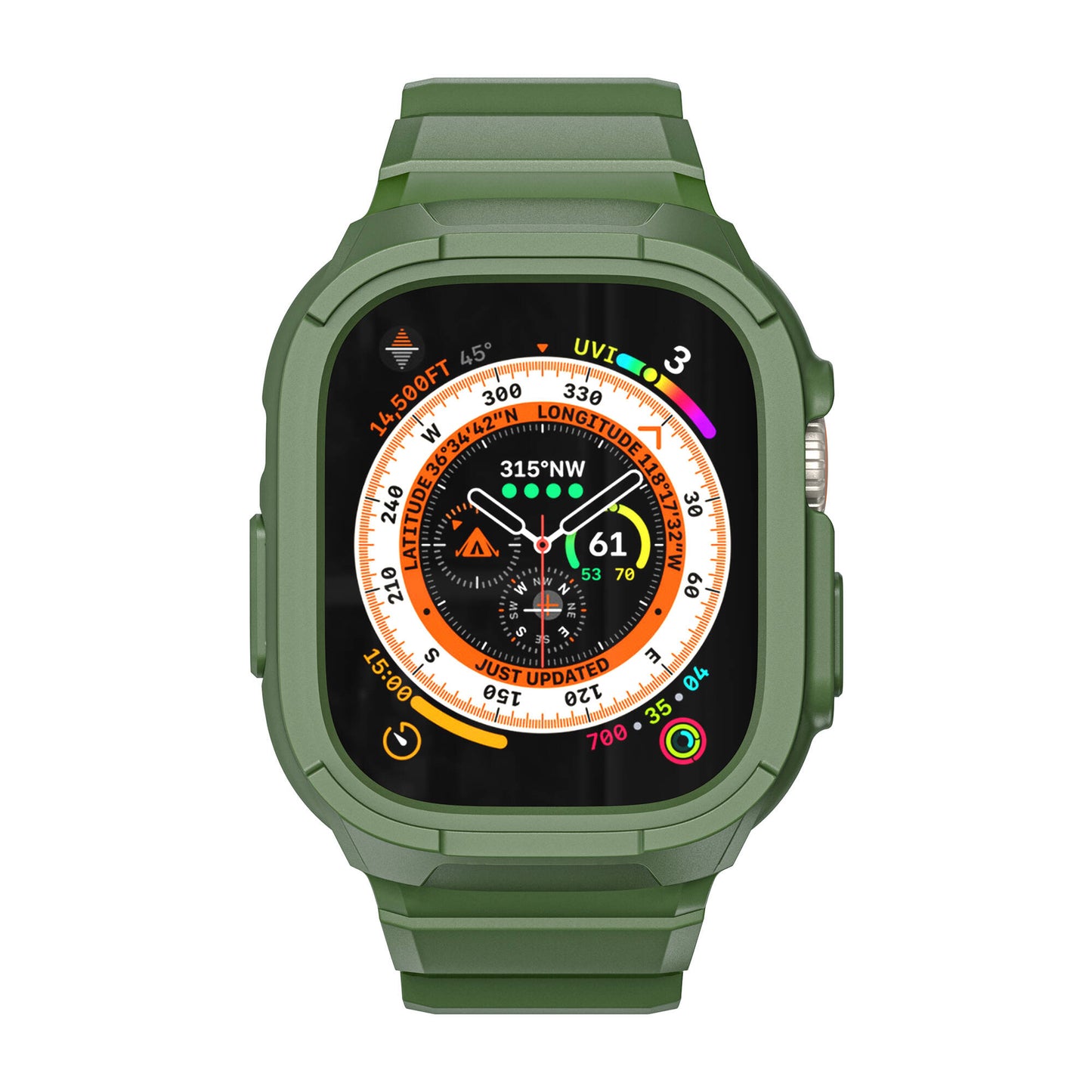 Watch Ultra 49mm Wiwu Wi-WB014 Armor Serisi 2in1 Sert PC Kasa Koruyuculu Silikon Kordon