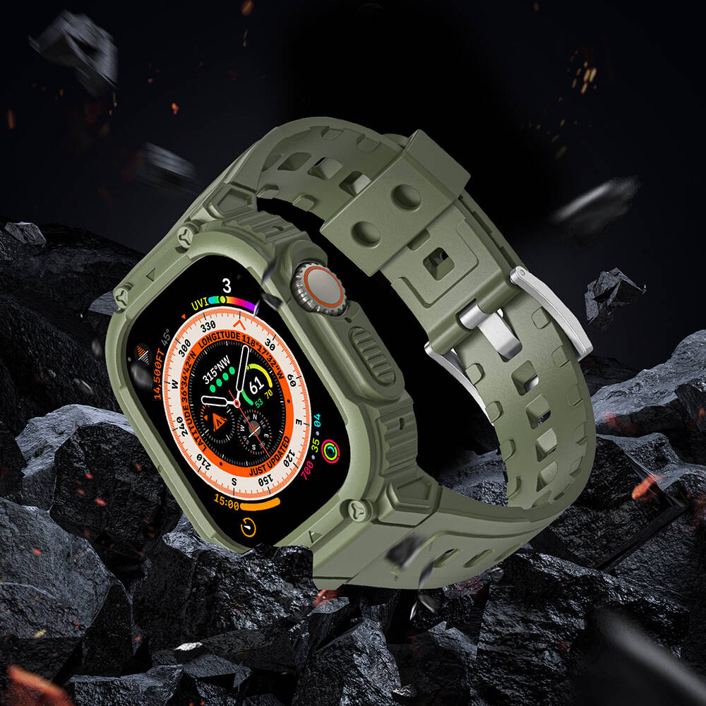 Watch Ultra 49mm Wiwu Wi-WB014 Armor Serisi 2in1 Sert PC Kasa Koruyuculu Silikon Kordon