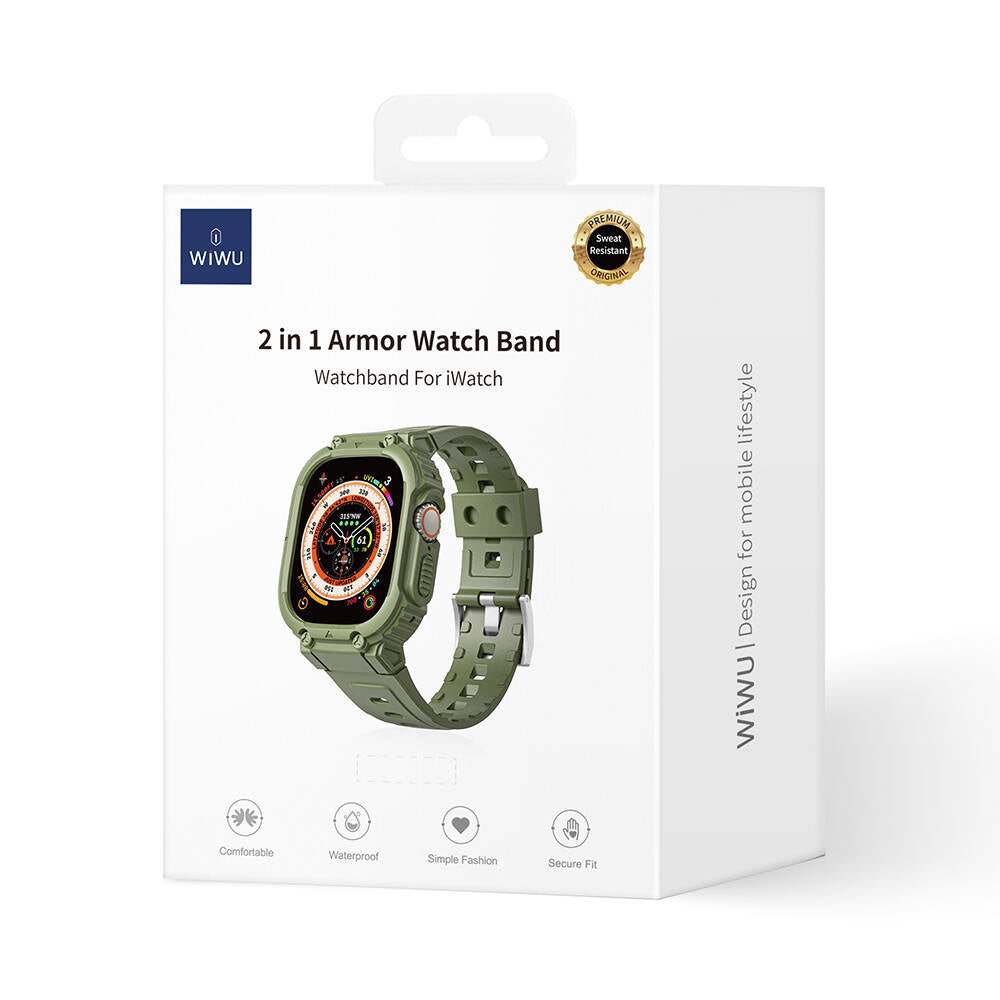 Watch Ultra 49mm Wiwu Wi-WB014 Armor Serisi 2in1 Sert PC Kasa Koruyuculu Silikon Kordon