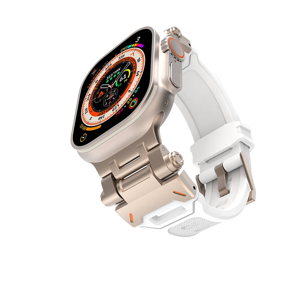 Apple Watch Ultra 49mm Zore KRD-108 Metal Başlıklı Silikon Kordon