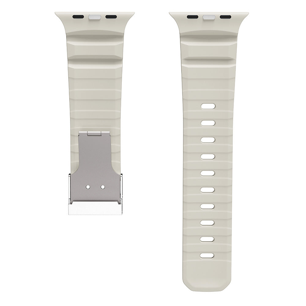 Apple Watch Ultra 49mm Zore KRD-145 Metal Tokalı Silikon Kordon
