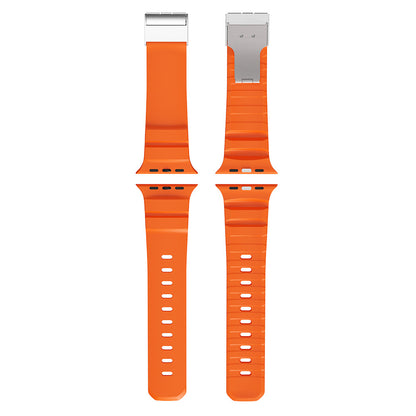 Apple Watch Ultra 49mm Zore KRD-145 Metal Tokalı Silikon Kordon