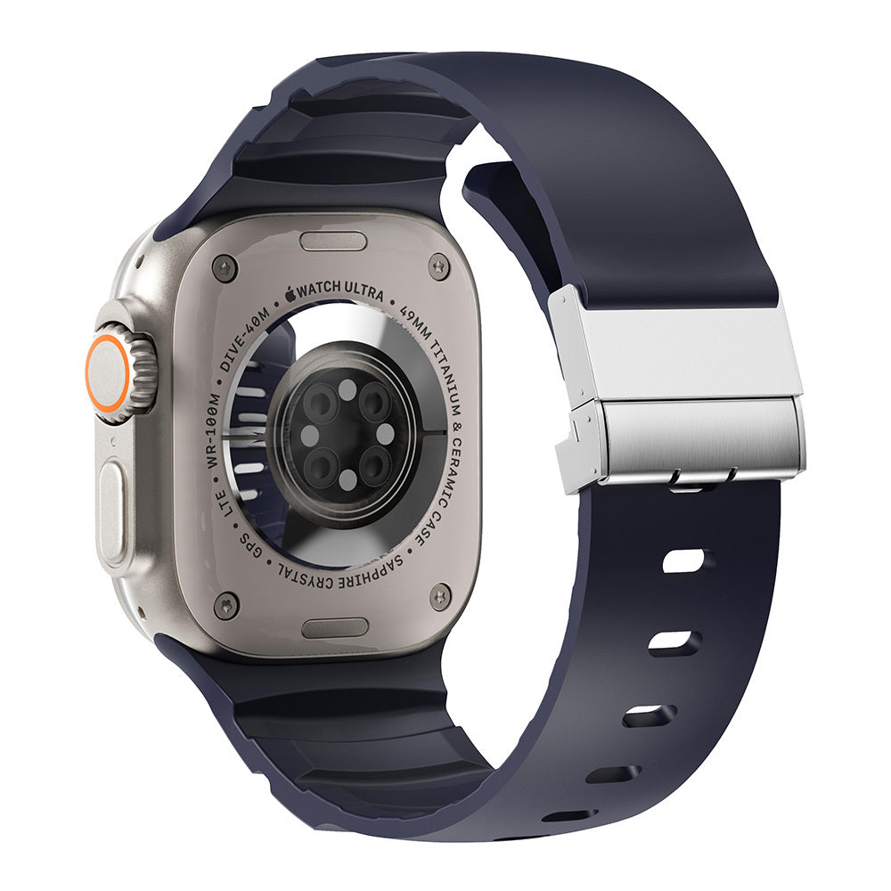 Apple Watch Ultra 49mm Zore KRD-145 Metal Tokalı Silikon Kordon