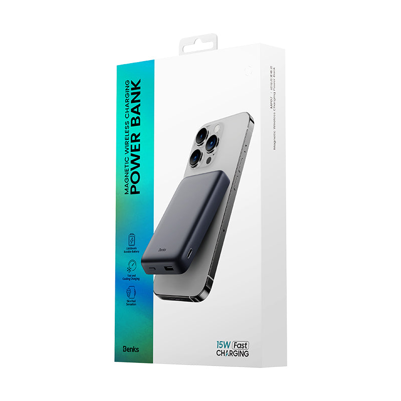 Benks MP07 M-safe Magnetik İnce Tasarımlı Powerbank 10000mAh iPhone 12-13-14 Serisi