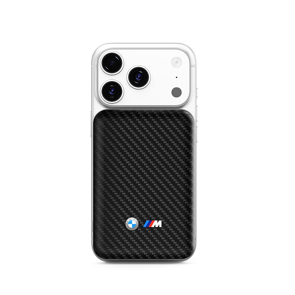 BMW Orjinal Lisanslı PU Karbon Tasarımlı Led Işık Göstergeli Magnetik Powerbank 5000mAh