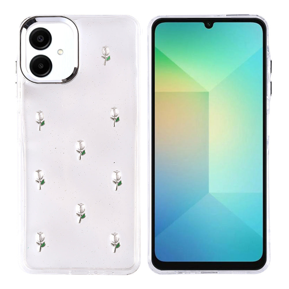 Galaxy A06 Kılıf Airbag Tasarımlı Simli Şeffaf Zore Kutup Kapak