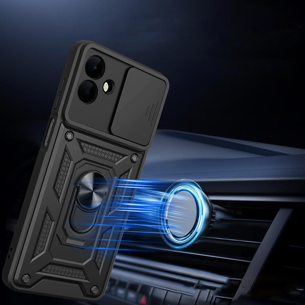 Galaxy A07 Kılıf Magnetik Standlı Kamera Korumalı Zore Sürgülü Vega Kapak