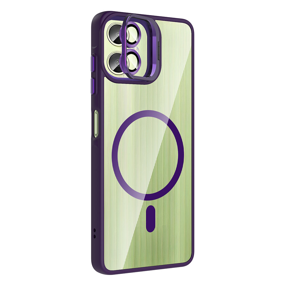 Galaxy A07 Kılıf Standlı ve Kamera Lens Hediyeli Zore Etro Kapak