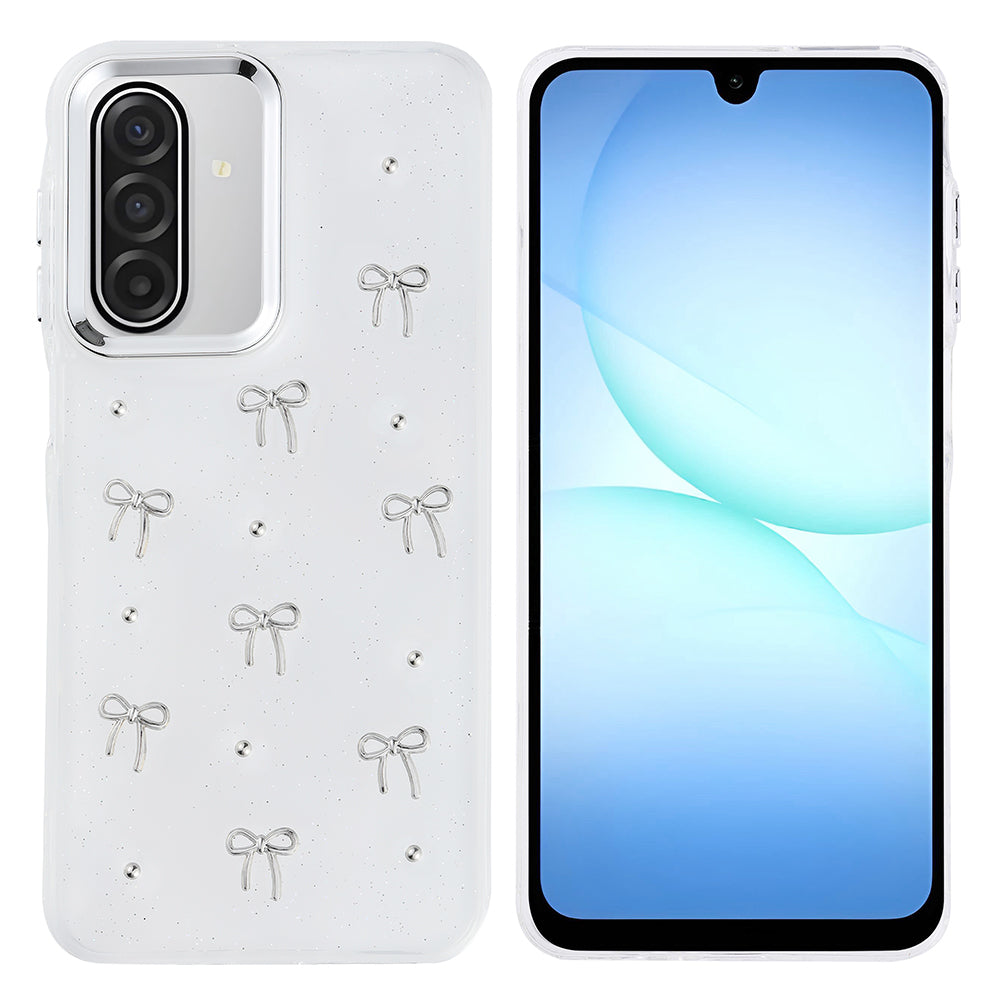 Galaxy A17 Kılıf Airbag Tasarımlı Simli Şeffaf Zore Kutup Kapak