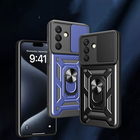 Galaxy A17 Kılıf Magnetik Standlı Kamera Korumalı Zore Sürgülü Vega Kapak