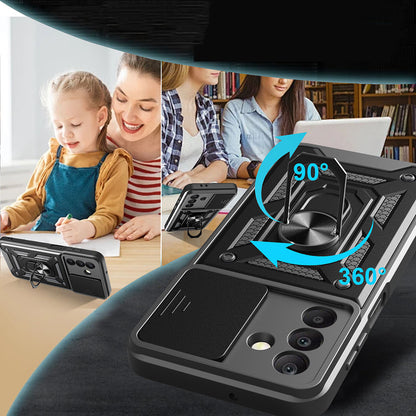 Galaxy A17 Kılıf Magnetik Standlı Kamera Korumalı Zore Sürgülü Vega Kapak