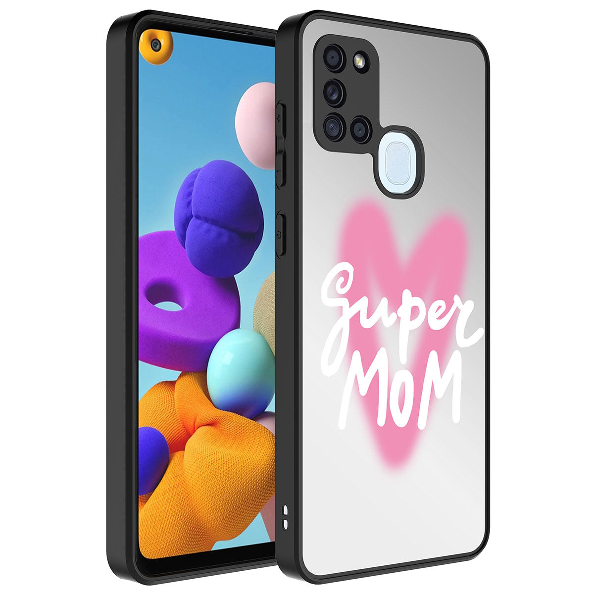 Galaxy A21S Kılıf Aynalı Desenli Kamera Korumalı Parlak Zore Mirror Kapak