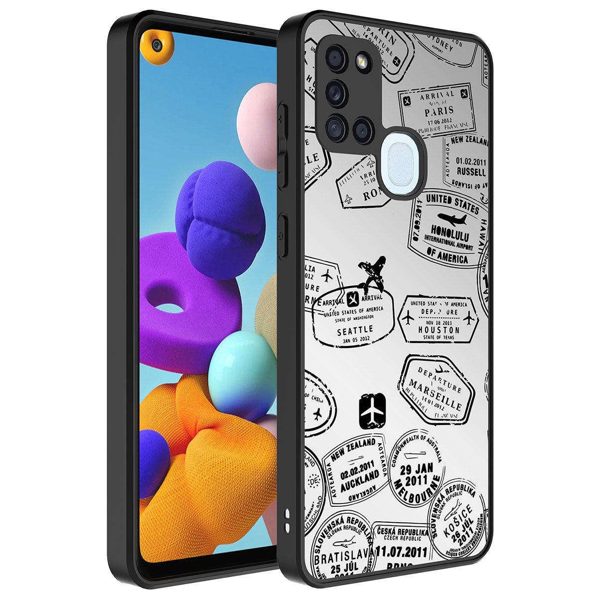Galaxy A21S Kılıf Aynalı Desenli Kamera Korumalı Parlak Zore Mirror Kapak