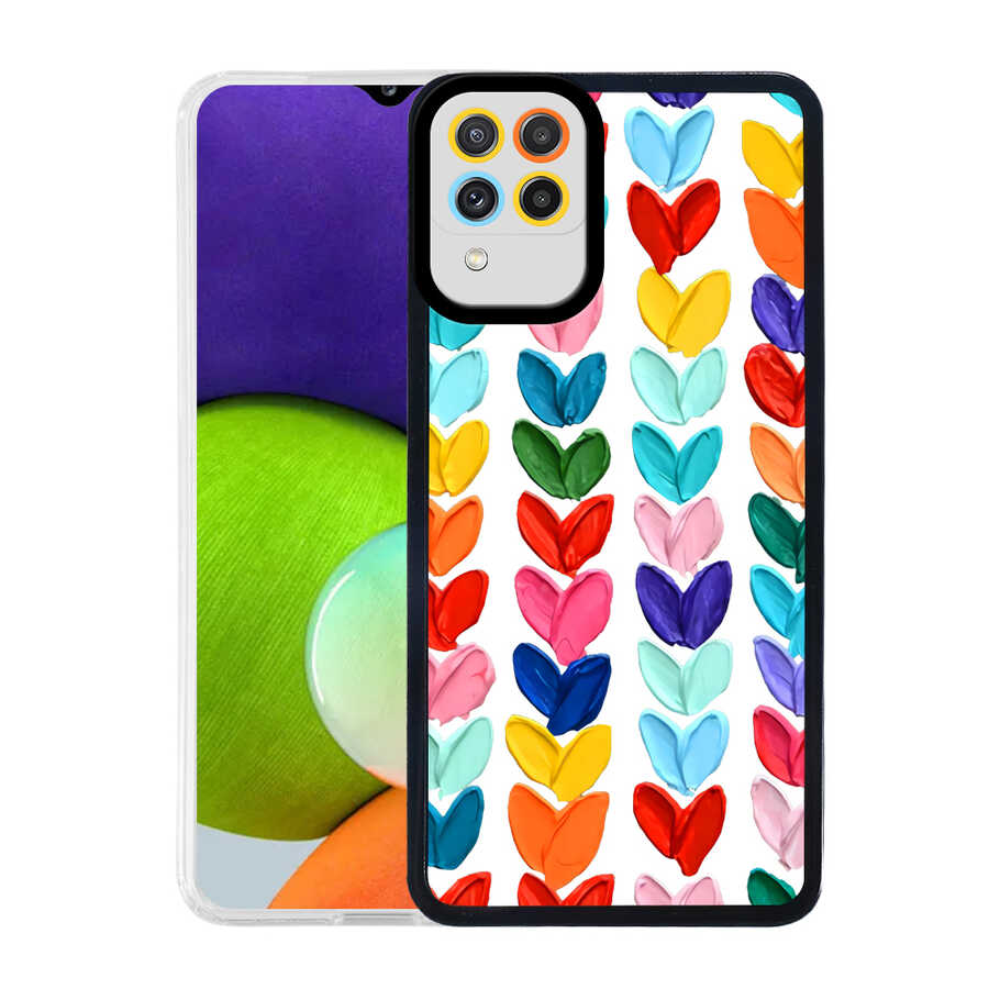 Galaxy A22 4G Kılıf Zore M-Fit Desenli Kapak