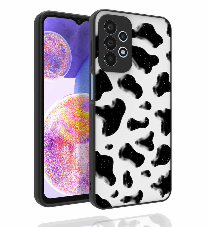 Galaxy A23 Kılıf Desenli Kamera Korumalı Parlak Zore Nora Kapak
