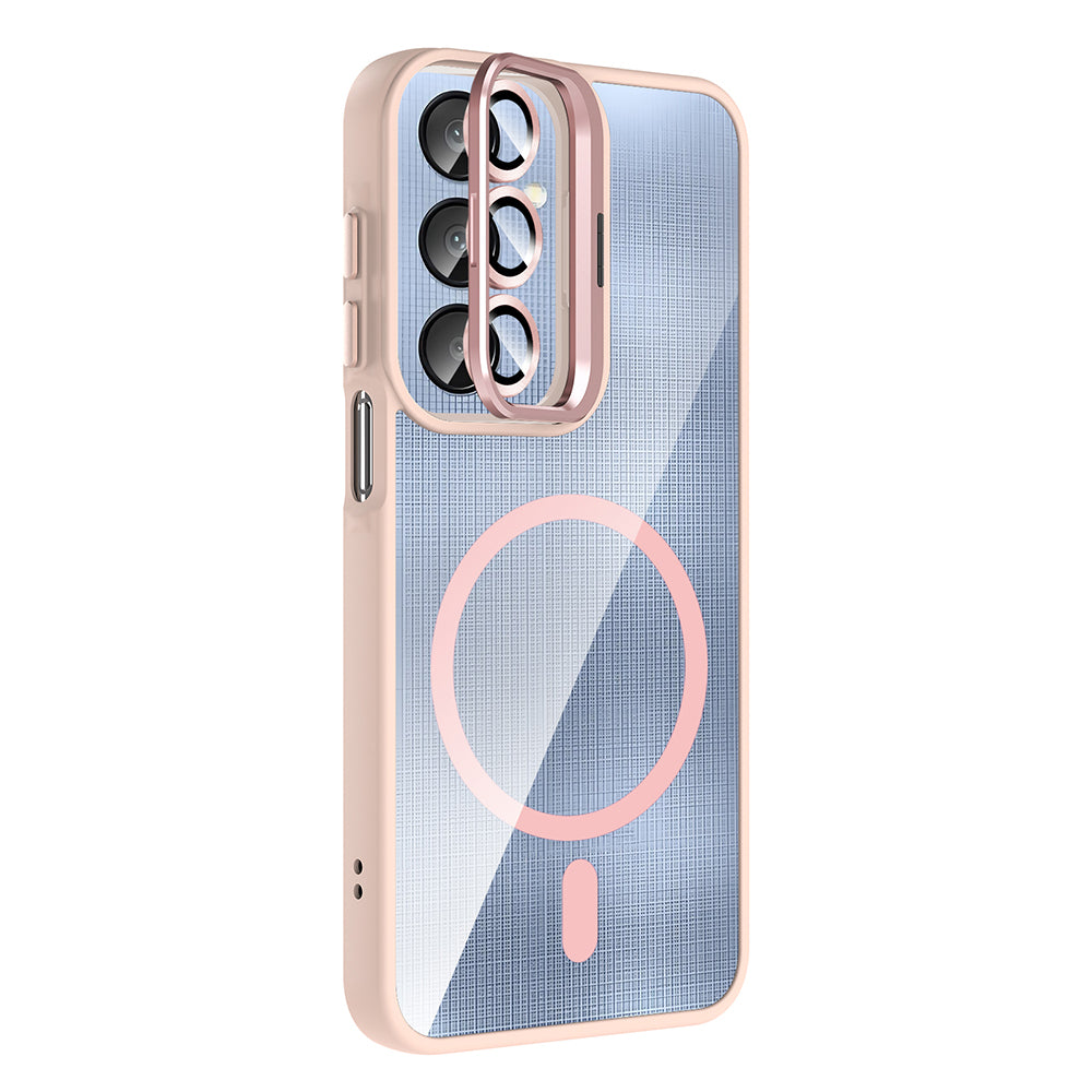 Galaxy A25 Kılıf Standlı ve Kamera Lens Hediyeli M-Safe Şarj Özellikli Zore Etro Kapak