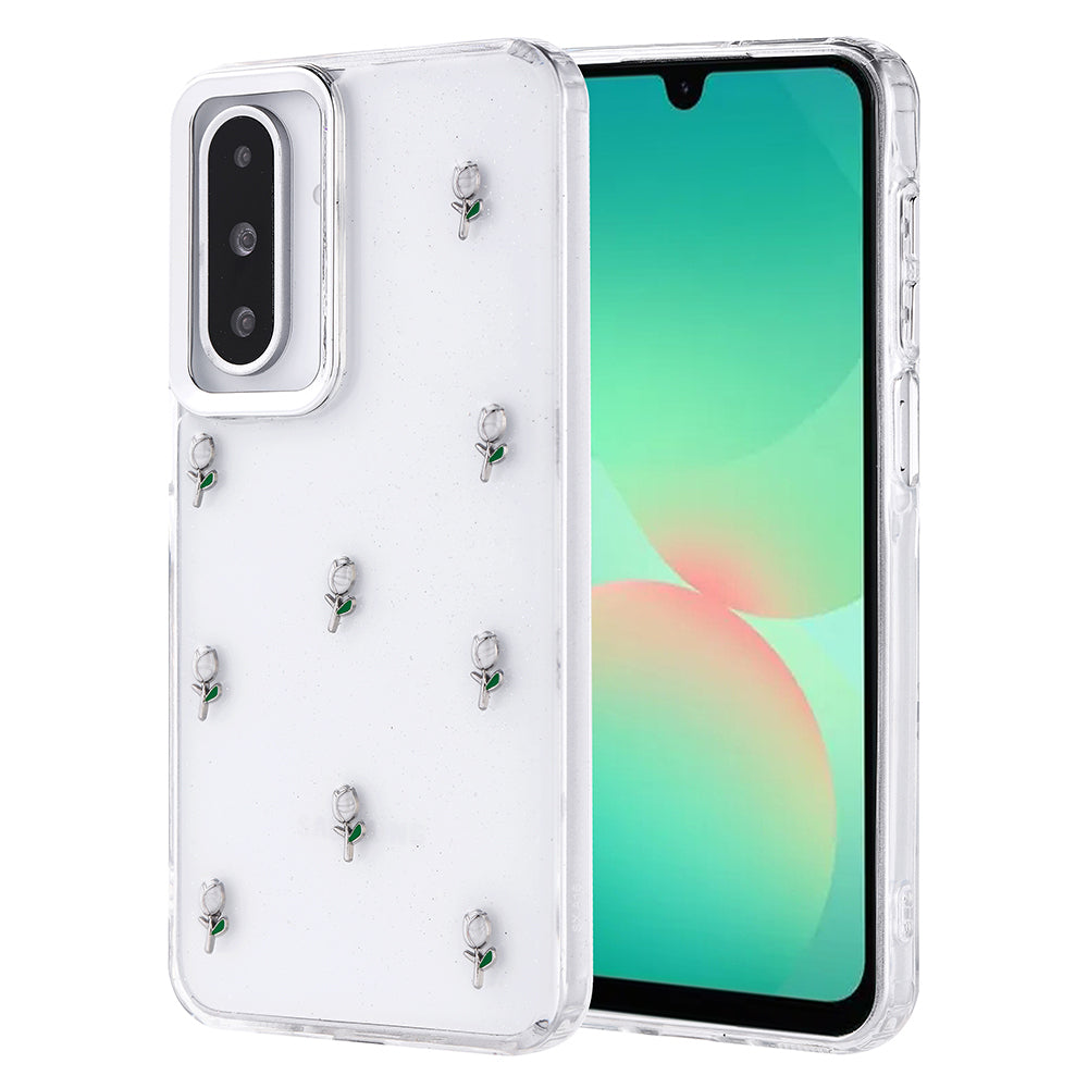 Galaxy A26 Kılıf Airbag Tasarımlı Simli Şeffaf Zore Kutup Kapak