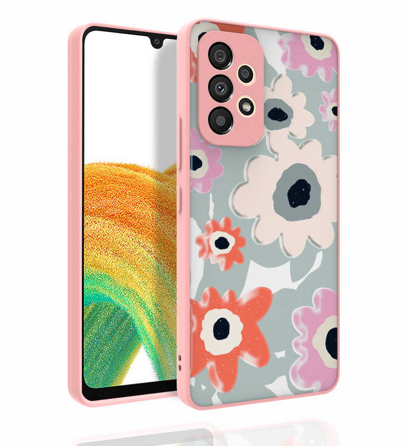 Galaxy A53 5G Kılıf Desenli Kamera Korumalı Parlak Zore Nora Kapak