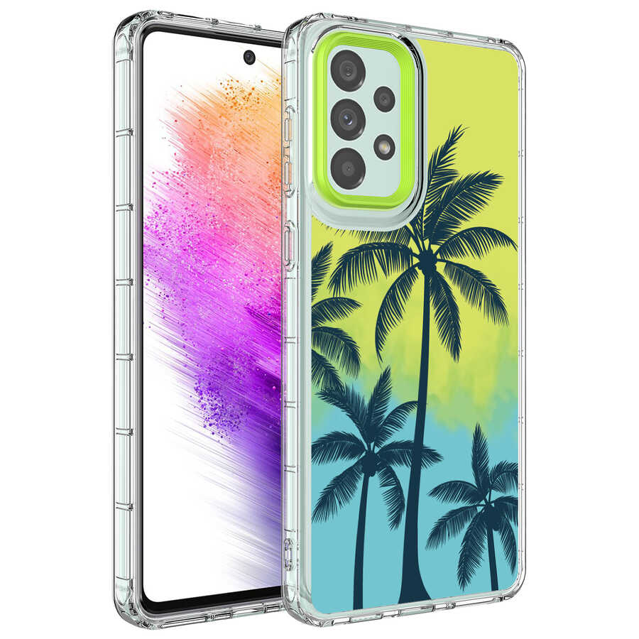 Galaxy A53 5G Kılıf Kamera Korumalı Renkli Desenli Sert Silikon Zore Korn Kapak
