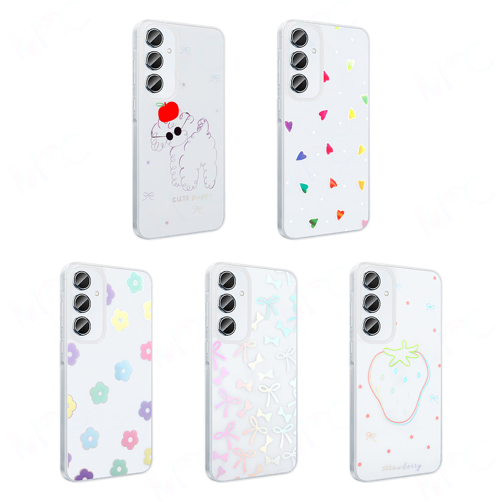 Galaxy A55 Kılıf Şeffaf Figürlü Zore Folk Sert Kapak