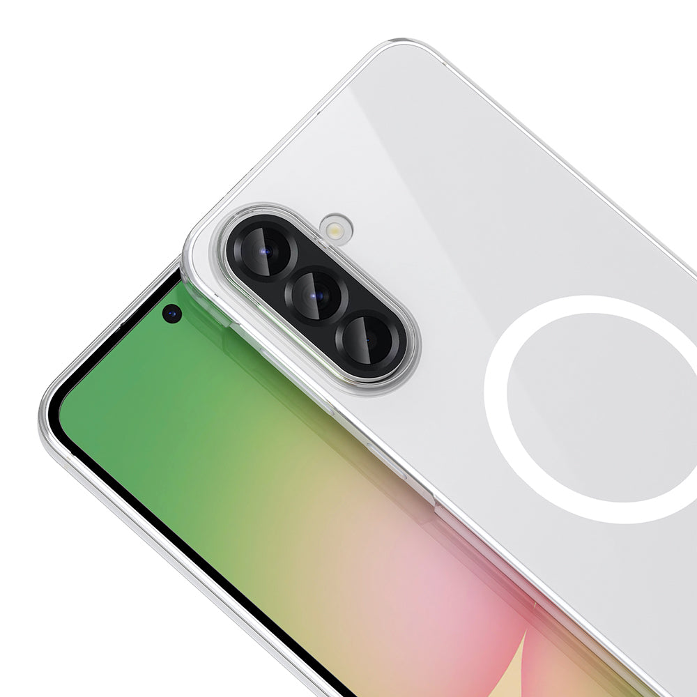 Galaxy A57 Kamera Korumalı M-Safe Şarj Özellikli Şeffaf Zore London Sert PC Kapak