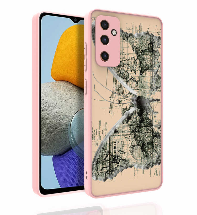 Galaxy M23 Kılıf Desenli Kamera Korumalı Parlak Zore Nora Kapak