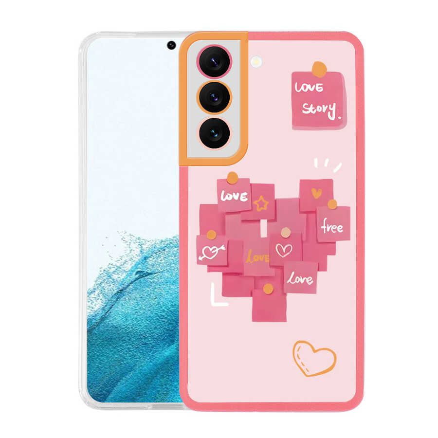 Galaxy S22 Kılıf Zore M-Fit Desenli Kapak