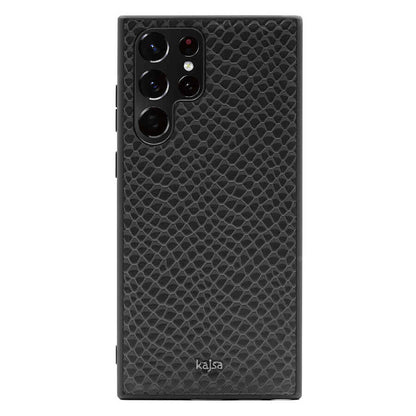 Galaxy S22 Ultra Kılıf Kajsa Pearl Pattern Hakiki Deri Kapak