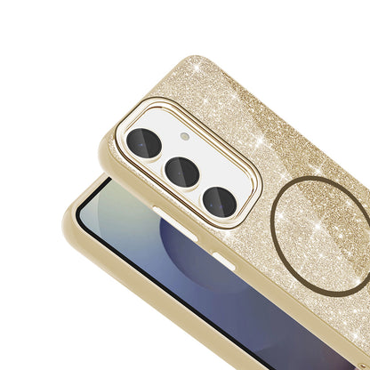 Galaxy S23 FE Kılıf M-safe Şarj Özellikli Parlayan Simli Zore Okso Kapak